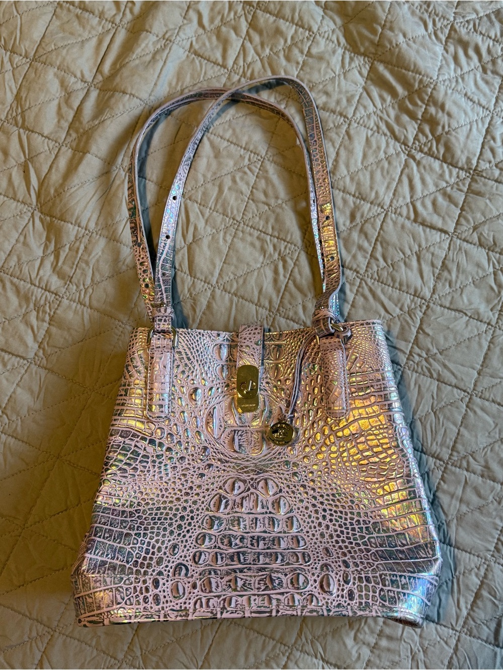 Brahmin Fiora Melbourne Medium Leather Bucket Handbag